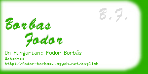 borbas fodor business card